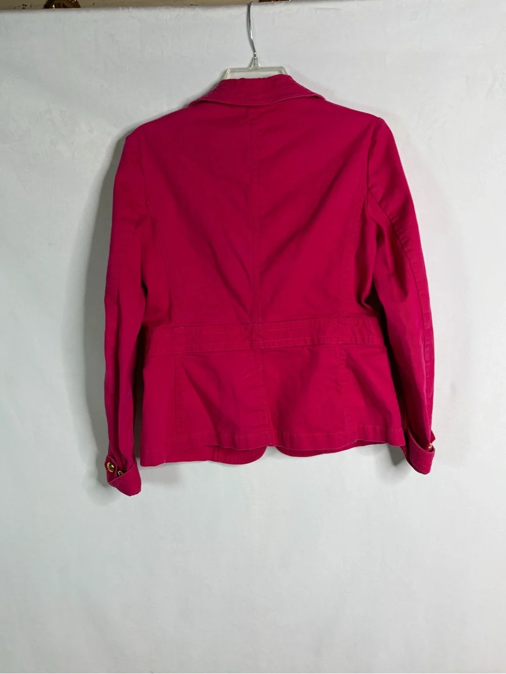Women's Size 6 Red Jean Jacket Talbots Gold Buttons Unlined